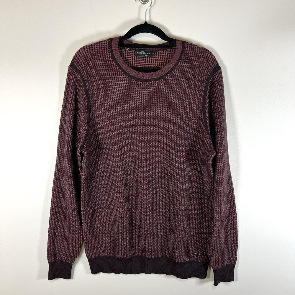 RODD & GUNN Wilberforce Knit Sweater Extra Fine Merino Burgundy Men's‎ Large